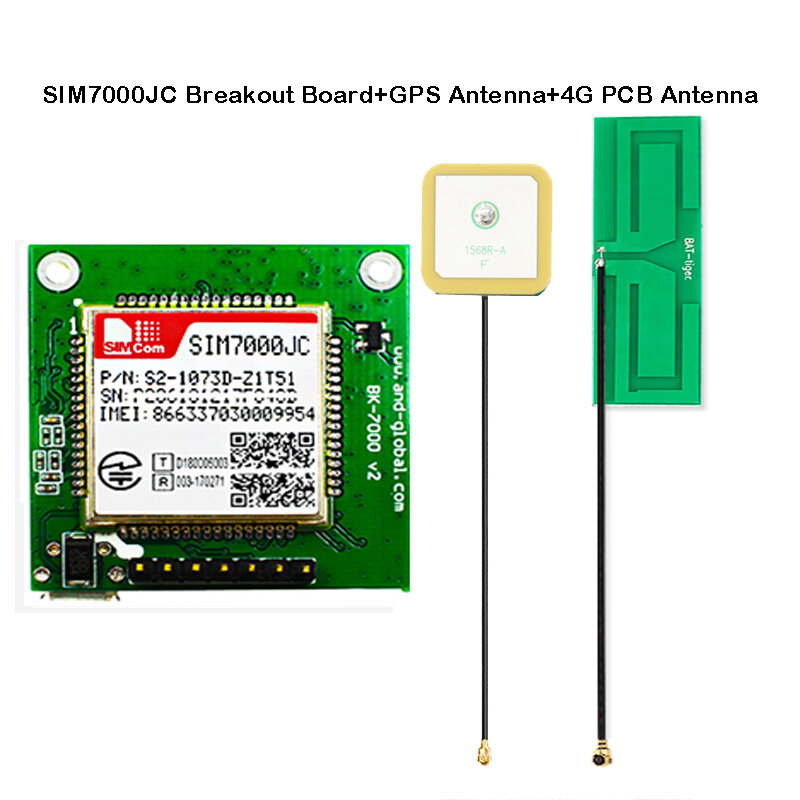 SIMCOM SIM7000JC 브레이크아웃 보드 LTE Cat M1/NB IoT 모듈 키트, 일본 지지대 GNSS GPS GLONASS BEIDOU B1/B3/B5/B8/B18/B19/B26