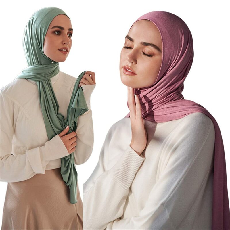 وشاح حجاب للنساء المسلمات ، قميص قطني مشروط ، شال ، حجاب سهل عادي ، أوشحة ، وشاح رأس ، عمامة ، رمضان