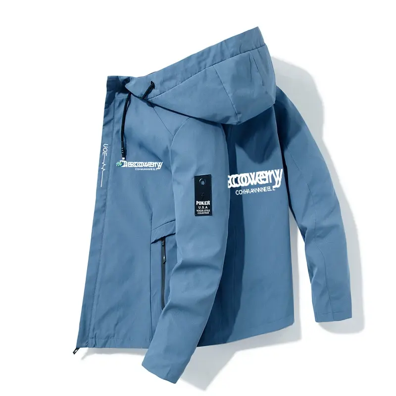 남성용 바람막이 지퍼 코트 용수철, 캐주얼 작업 재킷, 야외 모험 재킷, 가을 패션, 2024