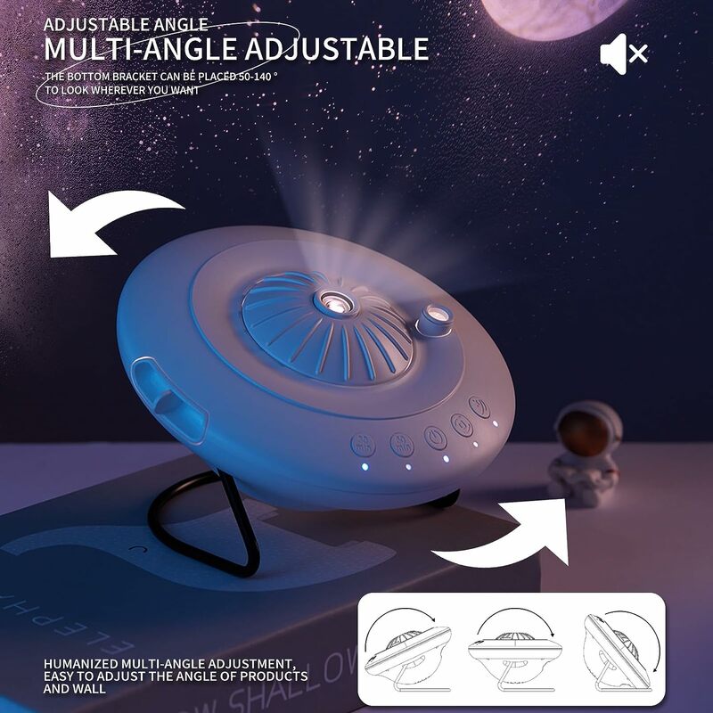 UFO Star Planetarium Projektor 8 in 1 Galaxie Projektor Nachtlichter 360 ° Projektor für Kinderzimmer Decke Heimkino einstellen