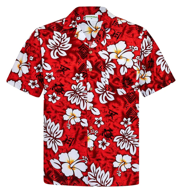 Camisas de praia floral masculina estampada pato, blusa unissex lapela, vocacional havaiana, moda casual, verão