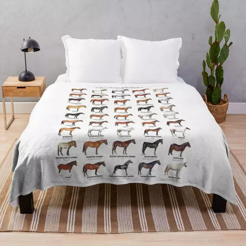Horse Breeds Of The World Throw Blanket wednesday Blankets For Bed Blankets