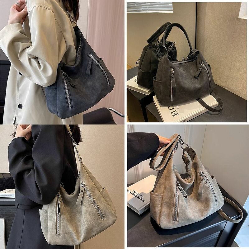 Frosted Texture Crossbody Bag Fashion Large Capacity PU Leather Shoulder Bag Comfort Surface Hand Bag for Travel Shopping