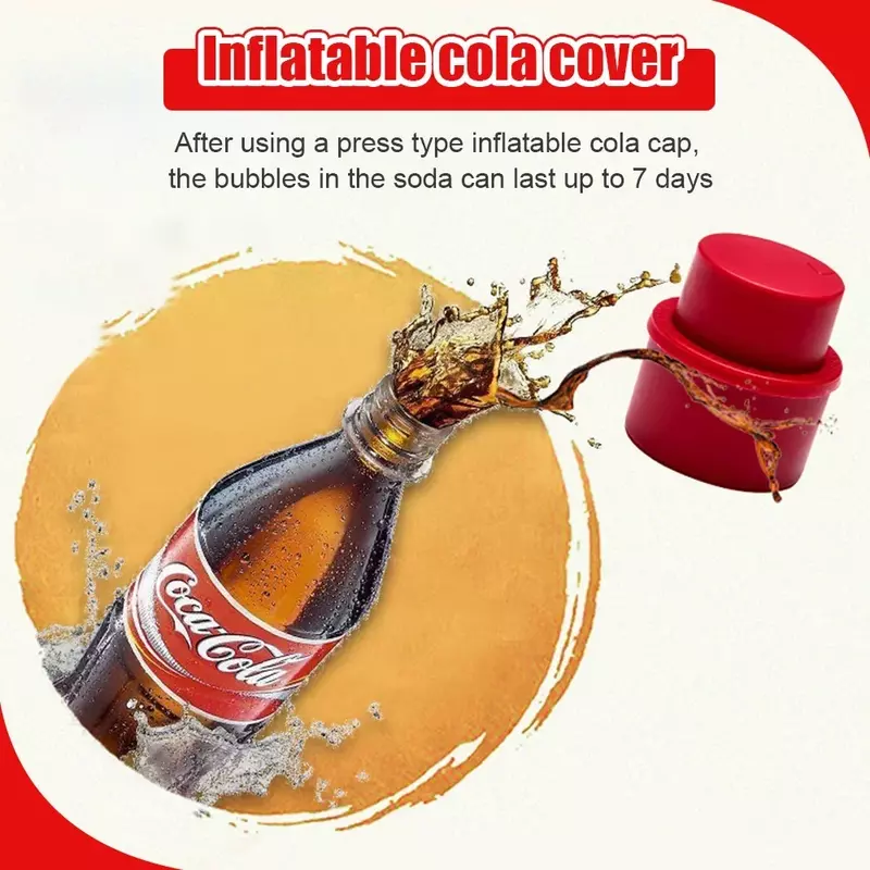1/2/3Pcs Bottle Stopper Inflatable Airtight Soda Cap Frizzy Drink Sealer Caps Reusable Carbonated Beverage Bottle Stopper Cover