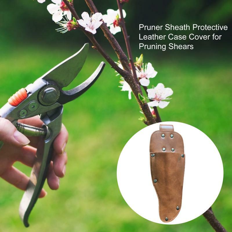 Funda protectora de cuero PU para tijeras de podar, cubierta profesional para colgar en la cintura, Clip para tijeras de jardín