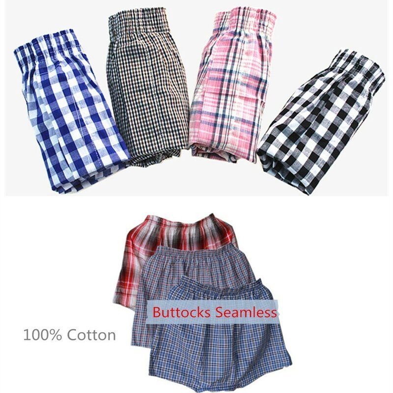 Pijama de algodón para hombre, ropa interior de 40-150KG, pantalones cortos, Bóxer informal tejido para el hogar, talla grande, 4 Uds.