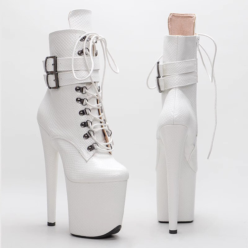 Женские ботильоны из искусственной кожи Auman Ale, экзотические ботинки на высоком каблуке 20 см/8 дюймов, ботинки с круглым носком для танцев на шесте, 133