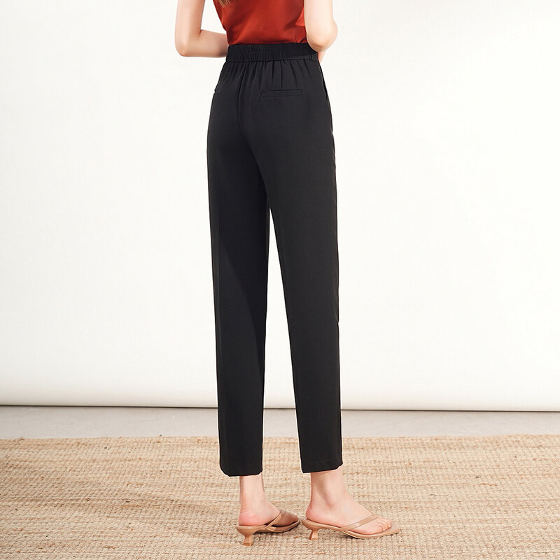 Conjuntos casuais de calças femininas, pequeno de 9 pontos, novo estilo, conforto fresco, tendência de verão, 2024