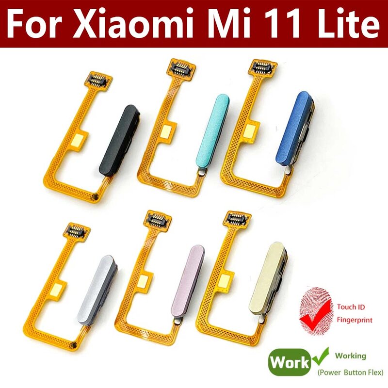 Sensor de huellas dactilares para Xiaomi Mi 11 Mi11 Lite, botón de menú, tecla de retorno a casa, Cable de cinta flexible, negro, blanco, azul, verde, nuevo