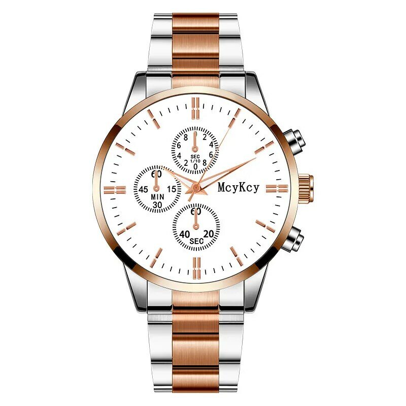 Relógio de aço tungstênio masculino, banda multifuncional, mostrador, classe superior de luxo, melhor presente para amigos e idosos