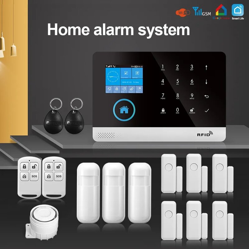 Sistema De alarma GSM Para el hogar, Detector De movimiento inalámbrico con WiFi, alarma antirrobo Para jardín, alarma De Seguridad Para Casa