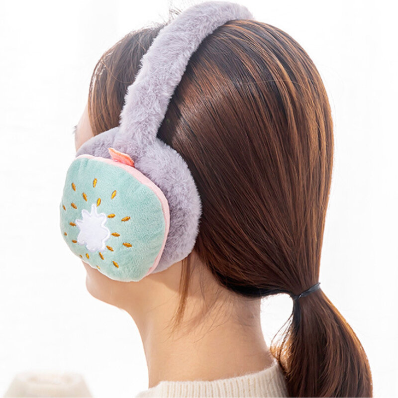 Soft Ear Warmers for Women Children Comfortable Plush Fleece Pineapple Earmuffs for Father Mother Birthday Gifts