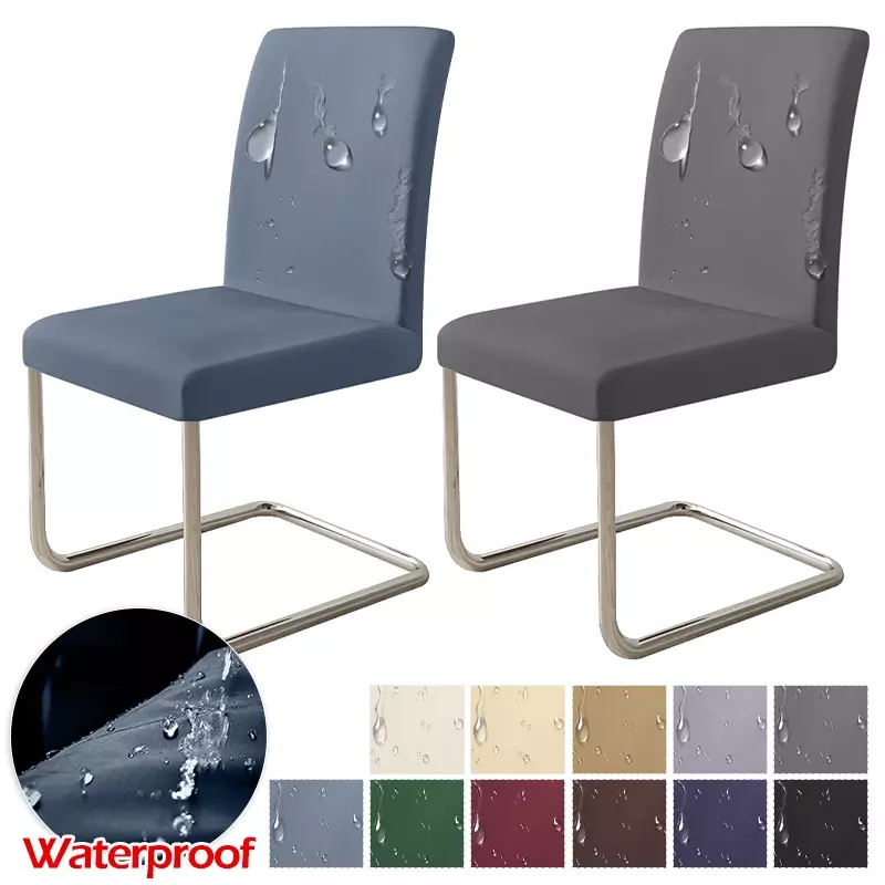 Sarung kursi kain tahan air spandeks elastis, sarung kursi lembut untuk kantor dapur ruang makan Pernikahan