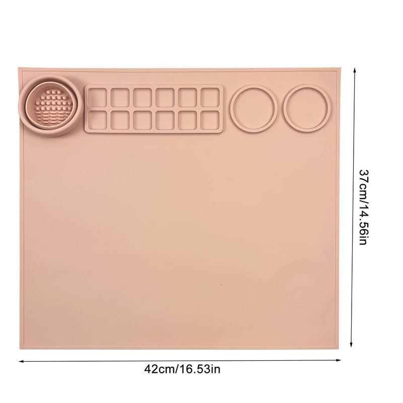 Silicone Mat 17x15inch Resin Painting Mat For Craft Multifunction Silicone Craft Mat with Cup and Paint Holder for Kids Painting