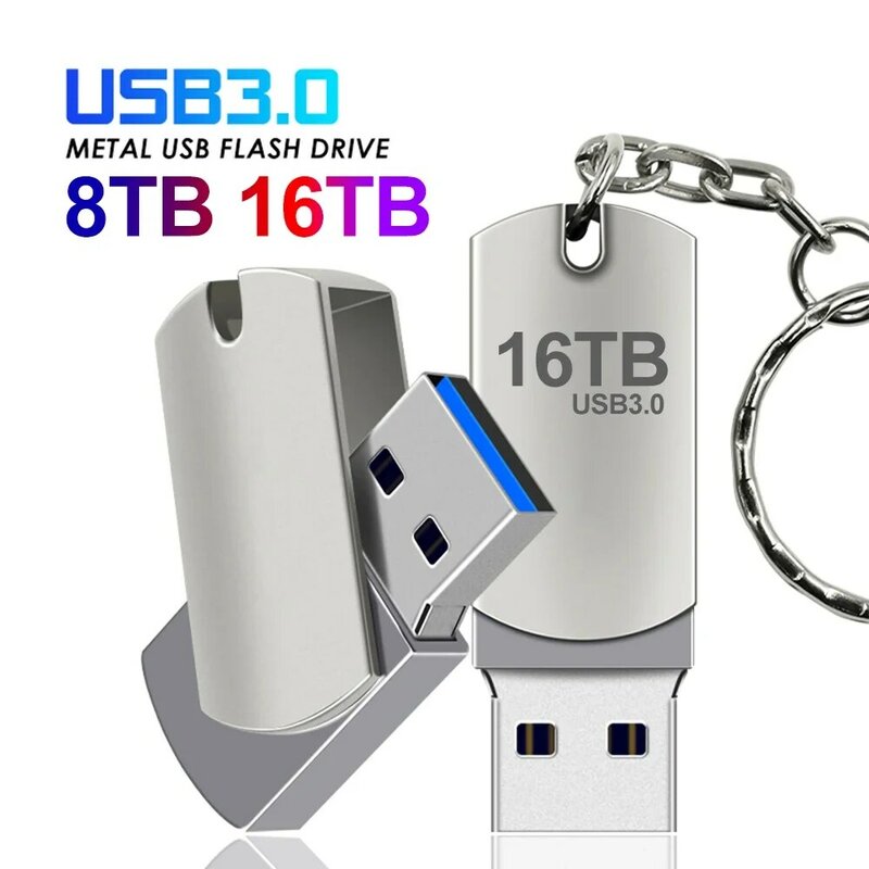 Baru 2024 Usb 3.0 Pendrive 2TB kecepatan tinggi pena Drive 16TB logam Cle Usb Flash Drive 4TB 8TB portabel SSD Memoria Usb Gratis pengiriman