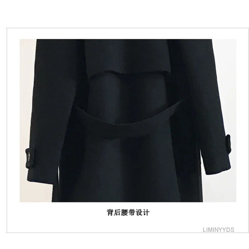 Frühling Frauen Wolle Blends Graben Mantel Elegante Oberbekleidung Casual Lose Strickjacke Weibliche Kaschmir Mantel Koreanische Version