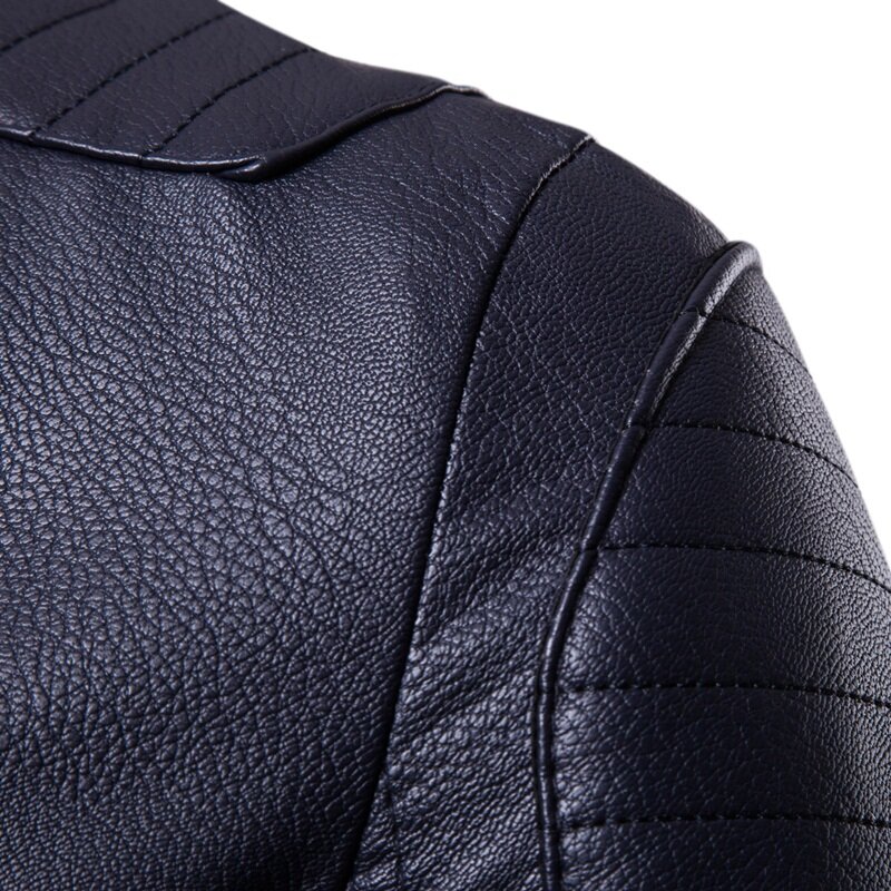 Jaqueta masculina de couro para motocicletas, casaco forrado a lã, grosso e oblíquo, roupa da moda casual, outono e inverno, nova, 2023
