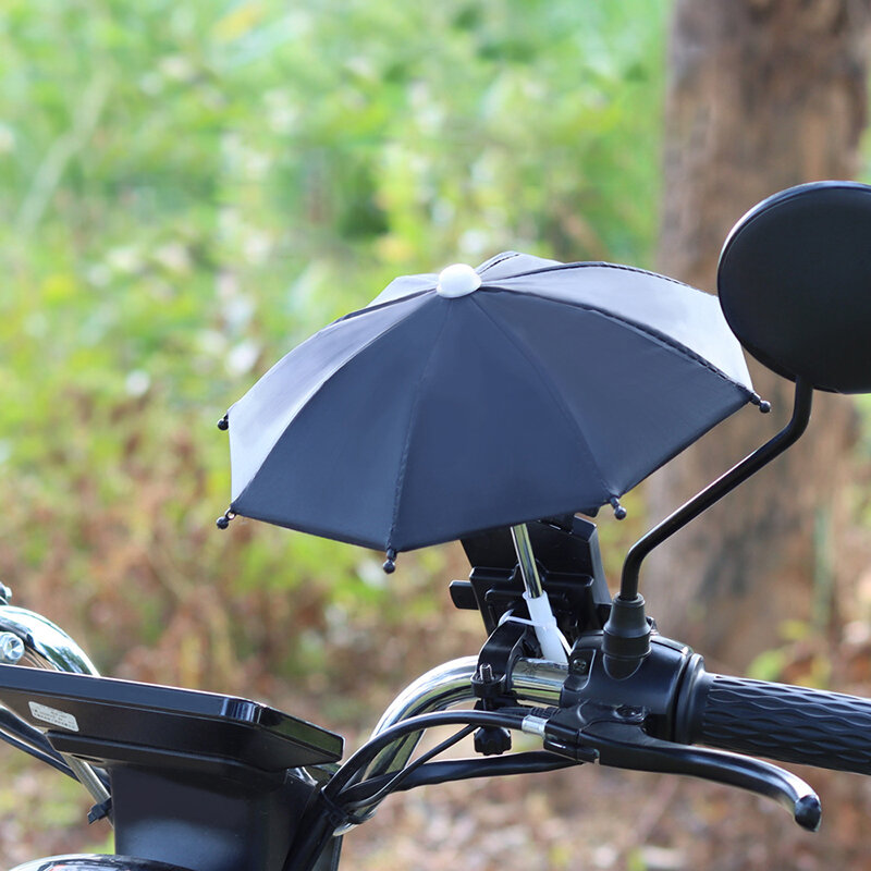 Bicycle Phone Holder Mini Sunshade Umbrella Polyester Mobile Automatic Umbrella