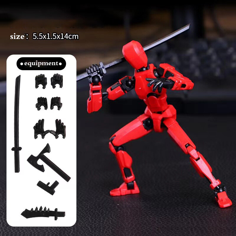 Multi-Jointed Movable Shapeshift Robot 3D Printed Mannequin Lucky 5 Character Figures Toys Parent-children Game For Kids Gifts