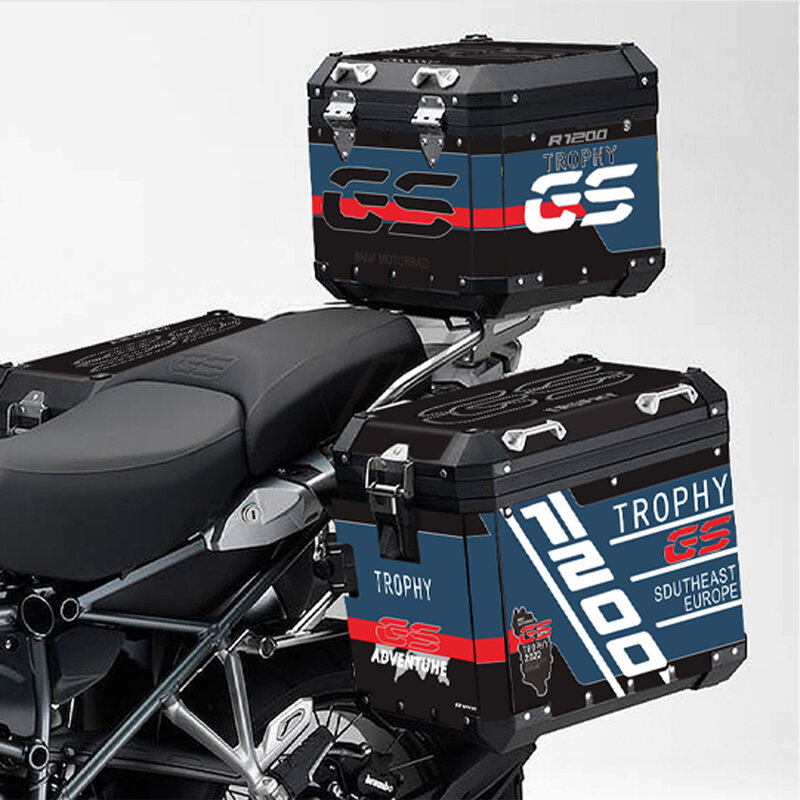 R1250gs trophäe koffer aufkleber motorrad kofferraum set abziehbilder für bmw r1200gs r1250gs abenteuer trophäe r gs/adv
