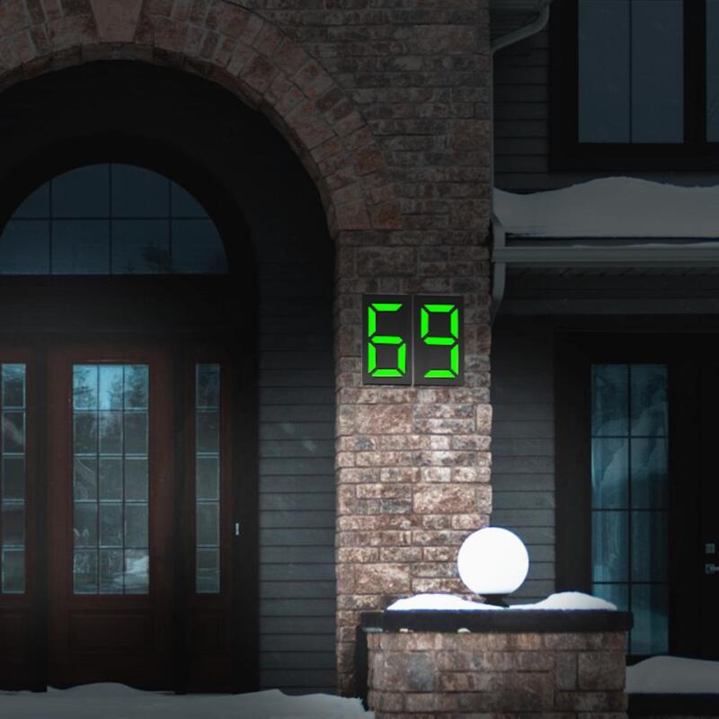 Outdoor Waterproof Solar LED Lights, Exterior Fence Lamps, Porch Logo Light, Black House Number, Aplicar para Villa, Hotel, IP65