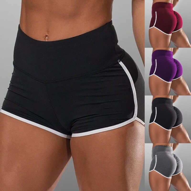 Women's Casual Sports Shorts Yoga Fitness Running Casual Pants Patchwork Design European American Style Shorts New Summer