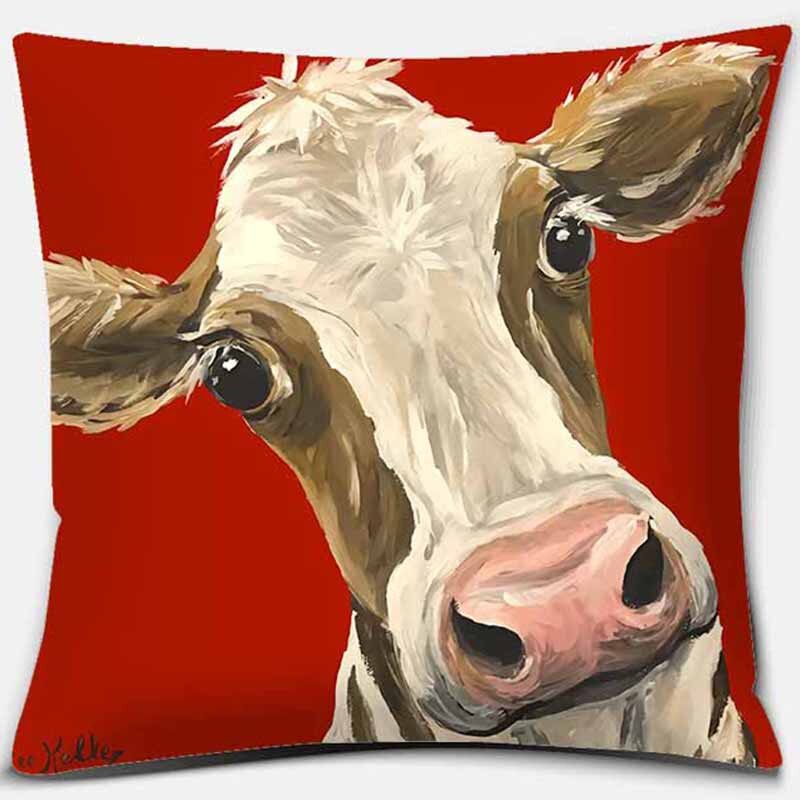 Hello cartoon animal print square pillowcase home decoration car sofa cushion coverr