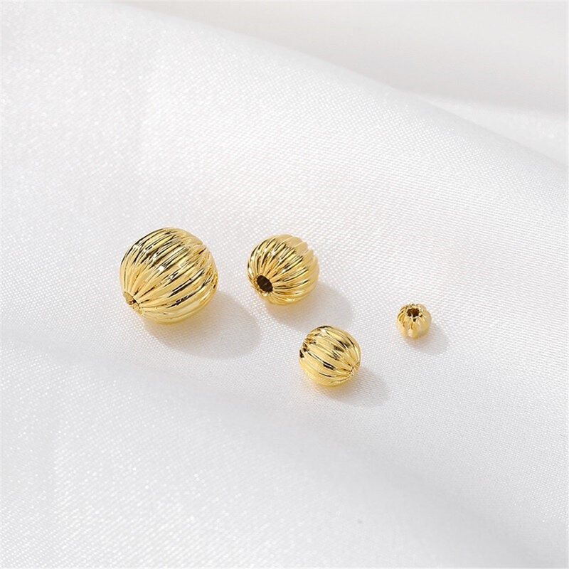 Perline con motivo a zucca in oro 14 carati perline a lanterna perline di anguria fatte a mano fai da te bracciale con perline materiali per gioielli accessori