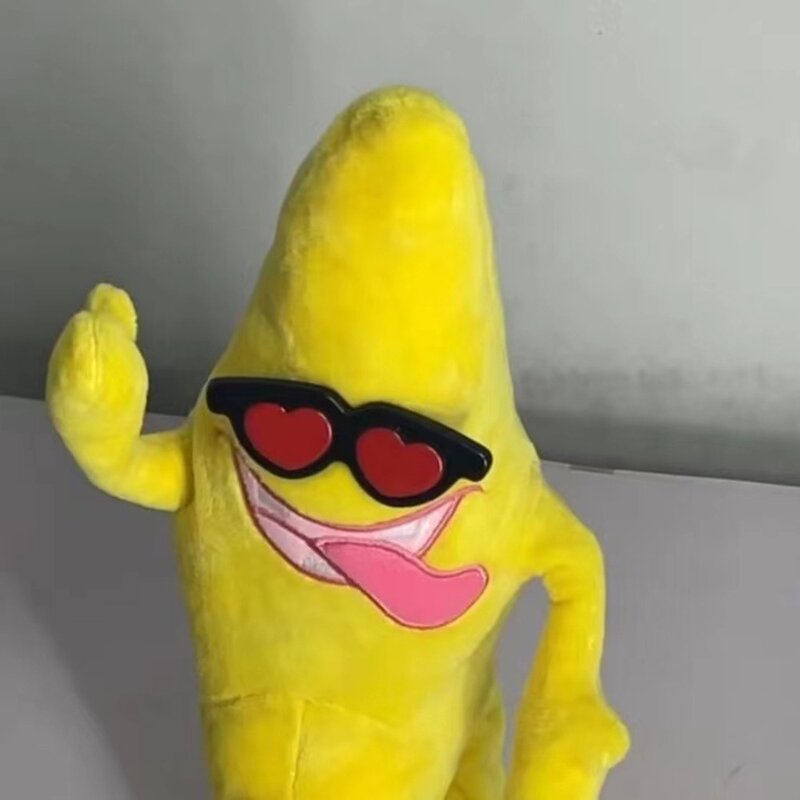 Z muzyką duże bananowe pluszowe zabawki bananowa lalka śpiewająca duży banan zabawka śmieszna śpiewa duży bananowy banan pluszowy brelok bananowy