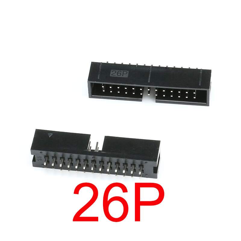 Cabezal de caja idc recto, conector PCB de doble fila, cabezal DC3, dip 6P, 10P, 20P, 26P, 34P, 40P, 2,54 MM, 10 unidades