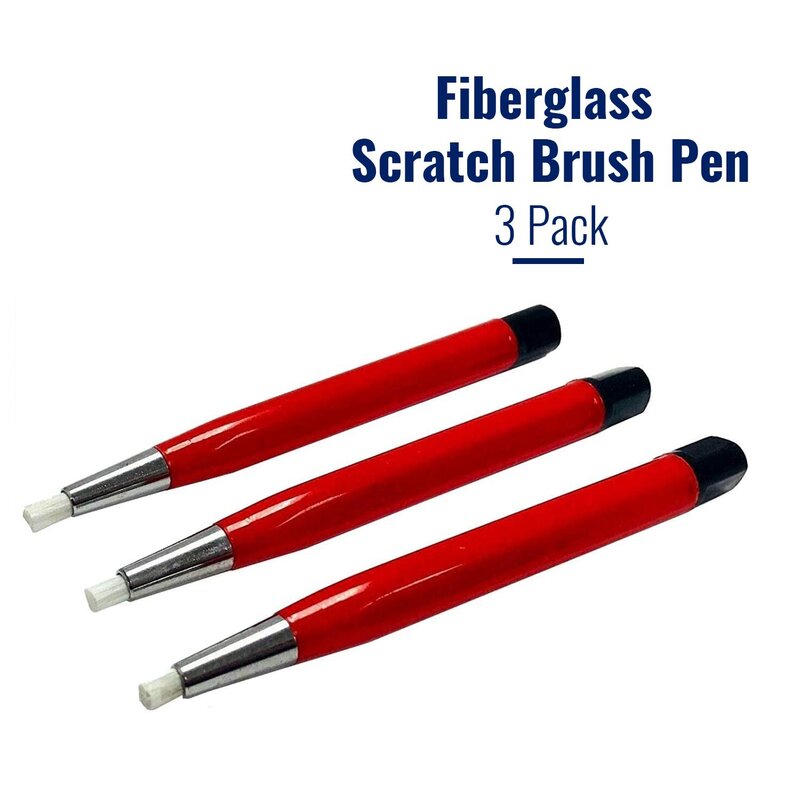 Fiberglass Scratch Brush Pen, Jóias, Relógio, Coin Limpeza, Aplicações Eletrônicas, Remoção, Ferrugem e Corrosão, 3Pcs