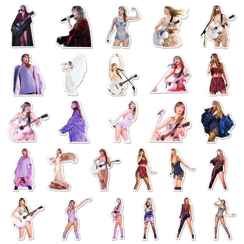 10/30/50PCS Taylor Swift Concert Stickers Decoration Suitcase Scrapbooking Phone Laptop Stationery Kid's Toy Sticker