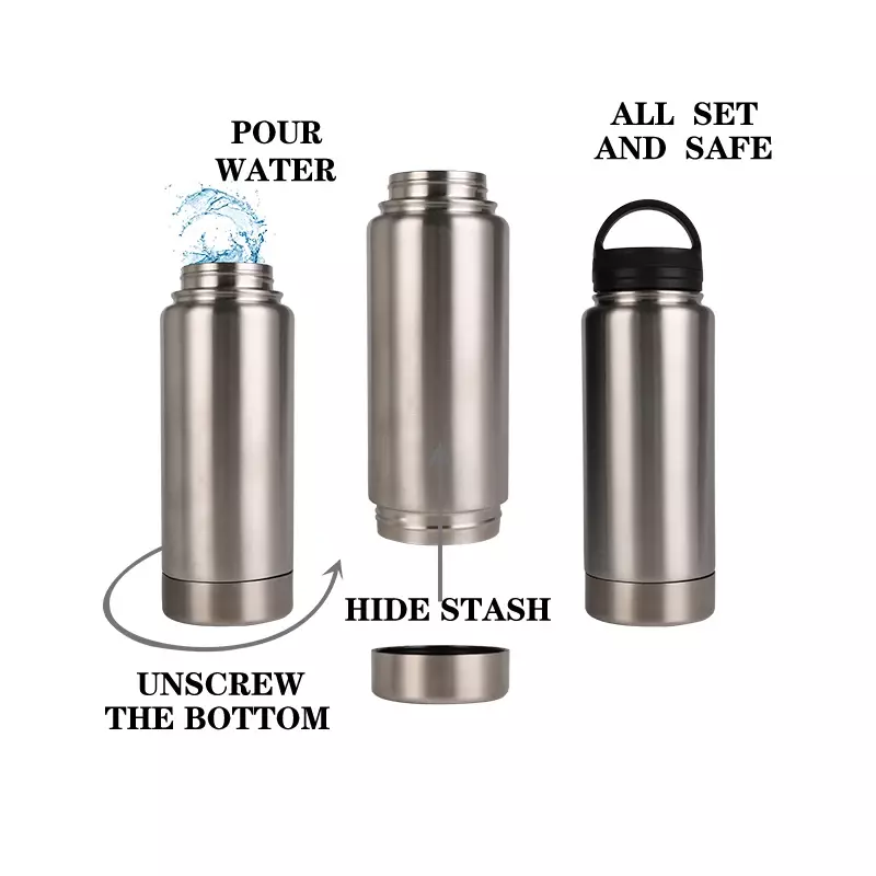 Private Money Box Stainless Steel Tumbler Safe Water Bottle Stash Box Diversion Safe Hidden Safe with Huge Storage