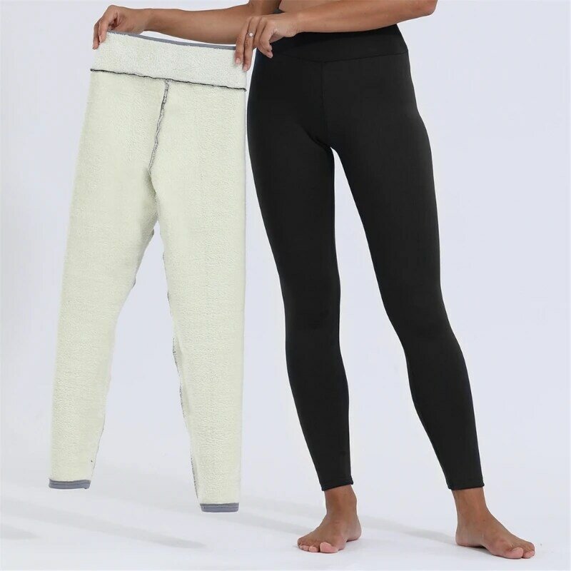 Zimowe legginsy dla kobiet Termiczne ciepłe spodnie do jogi wysokim stanem Spodnie turystyczne Dropship