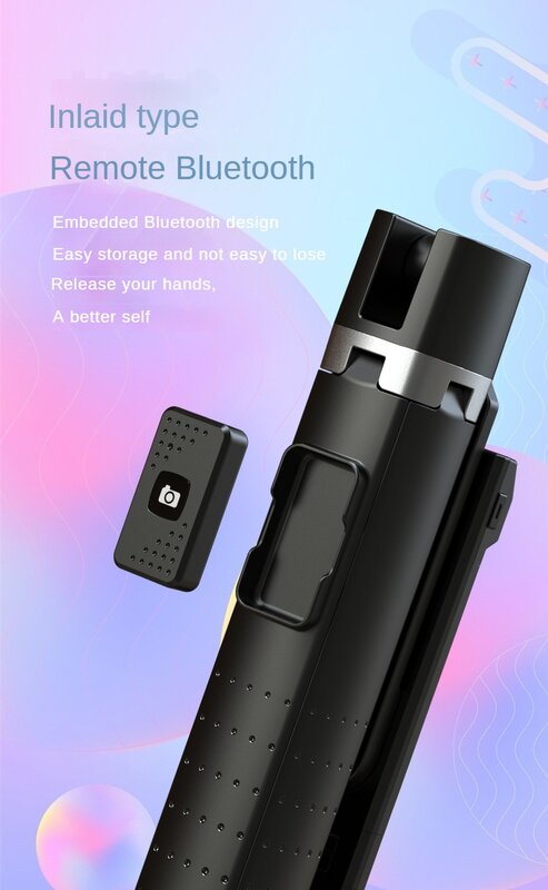 Perche à selfie Bluetooth sans fil avec télécommande, support de téléphone avec 1 mètre de hauteur et support à quatre coins, offre spéciale