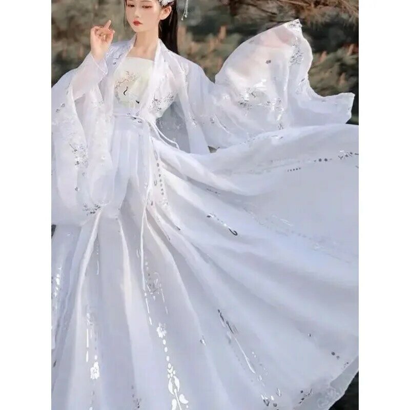 Costume Hanfu Traditionnel Chinois pour Femme, Vêtements de brev, Robe Folklorique, Dégradé, Original, Prairie, Remise de Diplôme