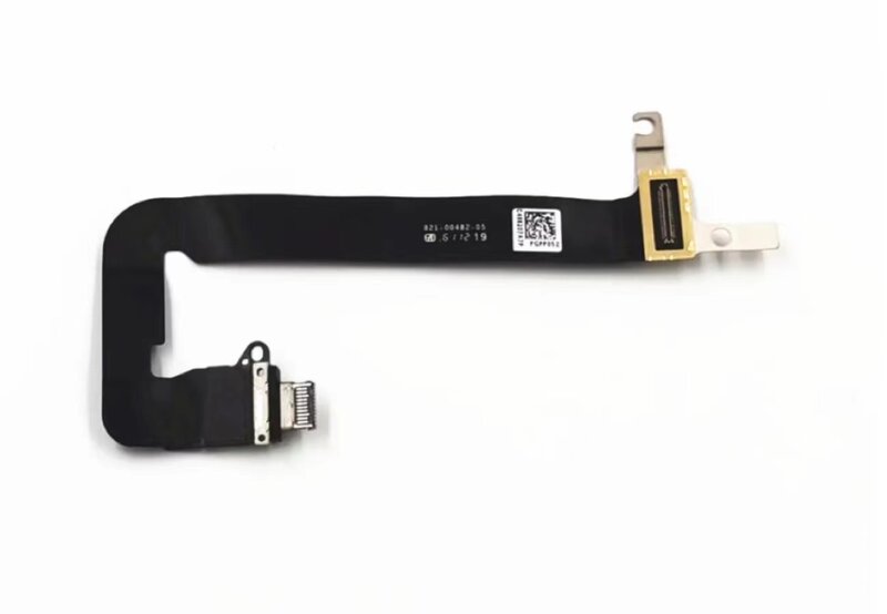 DC-IN-DC Jack conector de placa com cabo Flex para MacBook, 12 polegadas, A1534, 821-00828, 821-00482, 2016, 2017 ano