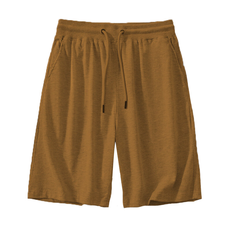 Pantalones cortos de algodón lavado para hombre, pantalón informal de cinco puntos, verano, playa, trabajo