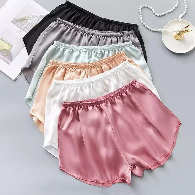 Fashion Safety Pants Ice Silk Boxer Shorts Mid-Rised Seamless Underwear Mid-Rised Intimates Anti-Emptied Ladies Safety Pants New