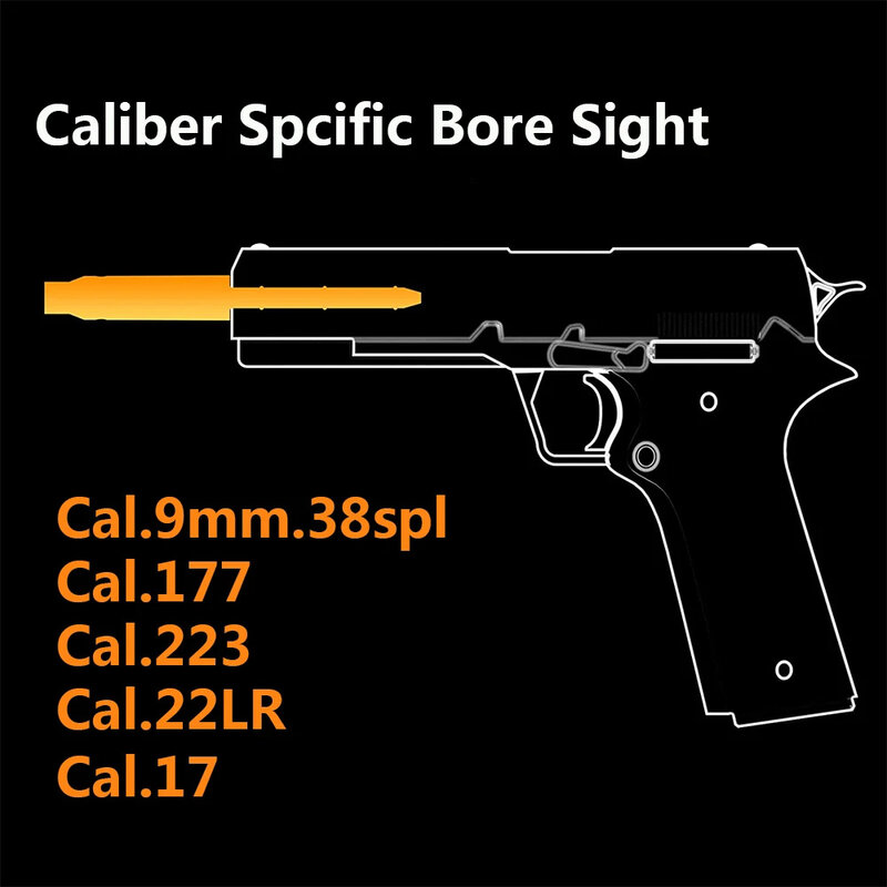 Tactical Red Laser Boresighter 9mm .38spl .223 .177 22LR Cal Training Bullets Hunting Handgun Bore Sight Shotgun Accessories