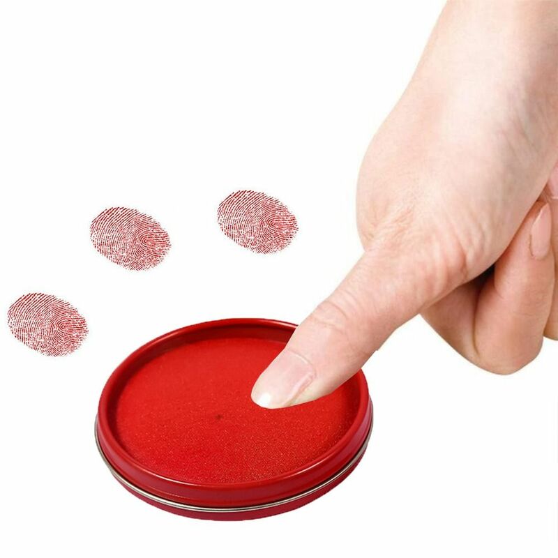 Quick-drying Mini Fingerprint Ink Pad For Notary Clear Stamping Thumbprint Ink Pad Anti-Fake Red Color Signing Inkpad