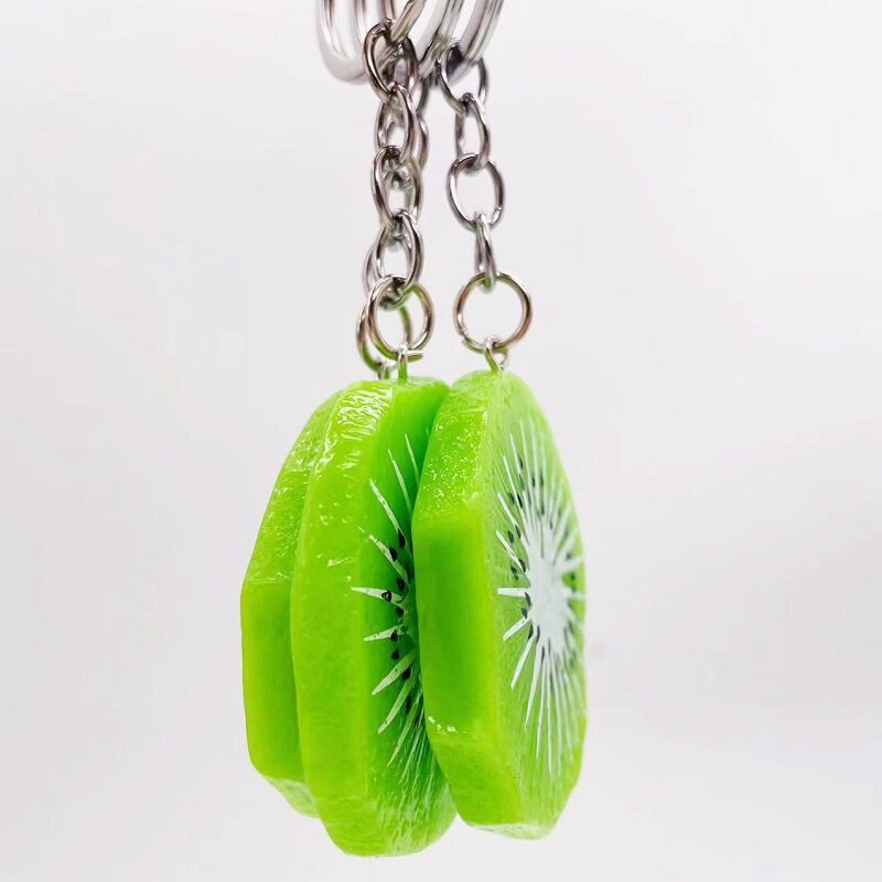 LLavero de acrílico Kawaii con forma de fruta de Kiwi para manualidades, llavero de decoración para bolso, fabricación de joyería creativa, regalos de juguete
