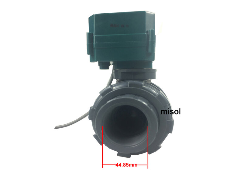 Misol/bermotor pvc valve 12 V, DN40 BSP (1.5 "), PVC katup, 2 cara, pvc listrik katup, CR01