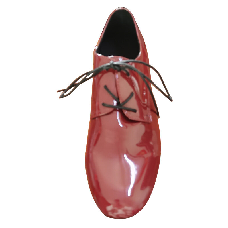 Zapatos de baile personalizados de cuero brillante rojo vino para hombres, tacón de 2,5 CM, baile de salón, suela de gamuza suave