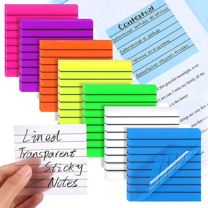 350 fogli di note adesive trasparenti PE impermeabile Posedt it Sticky Notes per materiale scolastico di cancelleria per ufficio per studenti