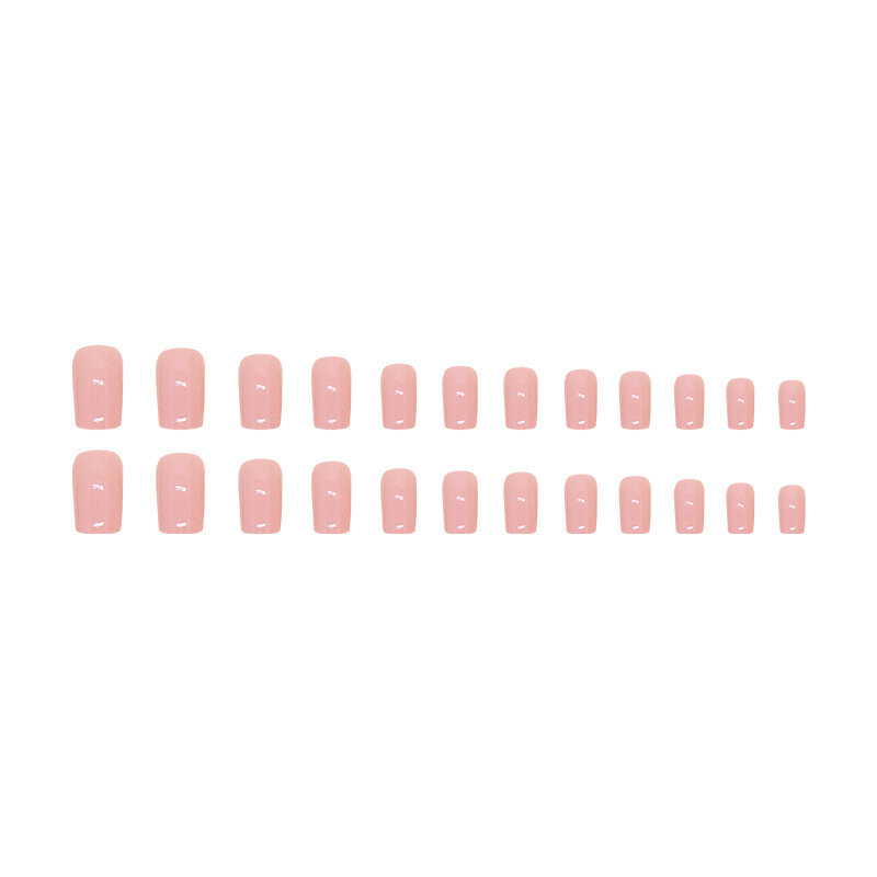 24 шт. носимые однотонные накладные ногти с клеем простые квадратные накладные ногти розовые короткие съемные накладные ногти Типсы нюдовый маникюр