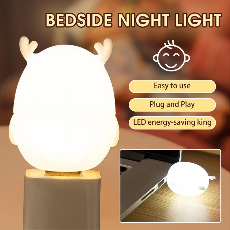 Mini lampka nocna LED USB bezprzewodowa lampka nocna do sypialni nocna lampa kuchenna dekoracyjna lampka stołowa na prezent dla dzieci