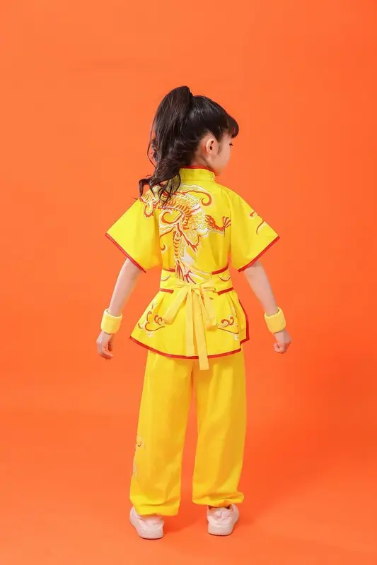 Vêtements d'arts martiaux chinois pour enfants, costume Tai Chi Wushu, uniforme de kung Fu, Wing Chun, imprimé Philosophdragon, ensemble kungfu vintage, 2024