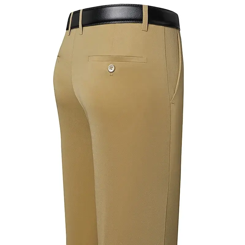 Męskie spodnie Elastyczne spodnie garniturowe Letnie wiosenne spodnie biznesowe Oddychające wygodne luźne proste spodnie wizytowe
