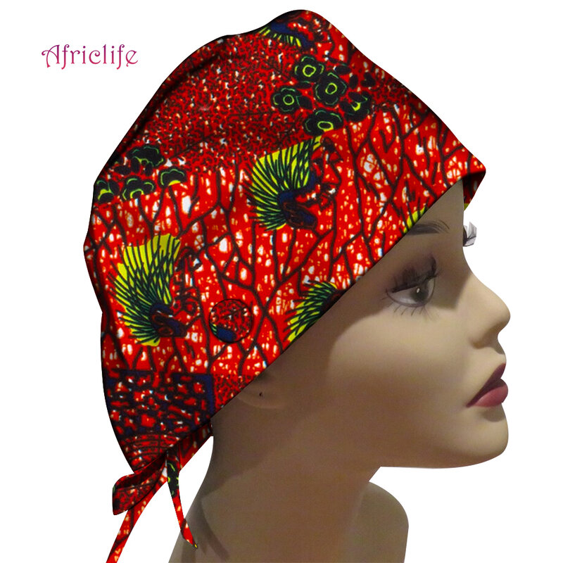 Sombrero ajustable con estampado africano para mujer, pañuelo para la cabeza, pañuelo para la cabeza, accesorios para el cabello, fiesta, boda, Ankara, Dashiki, Wyb655
